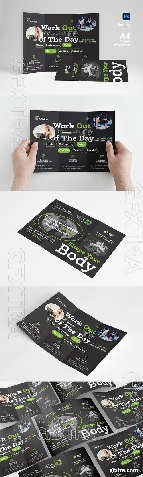 Gym & Fitness Trifold Brochure NK55QLF