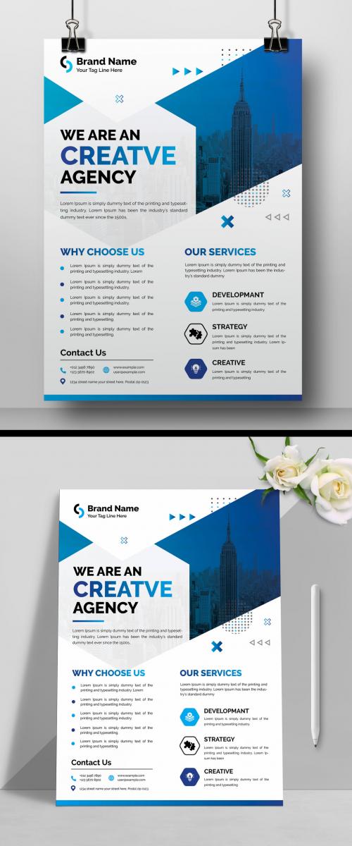 Business Flyer Layout with Colorful Accents