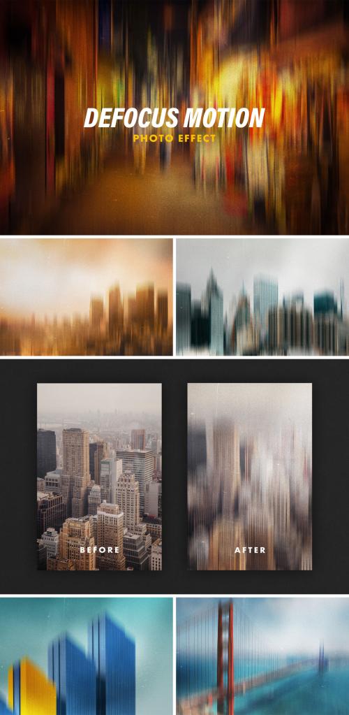 Defocus Motion Blur Photo Effect Mockup