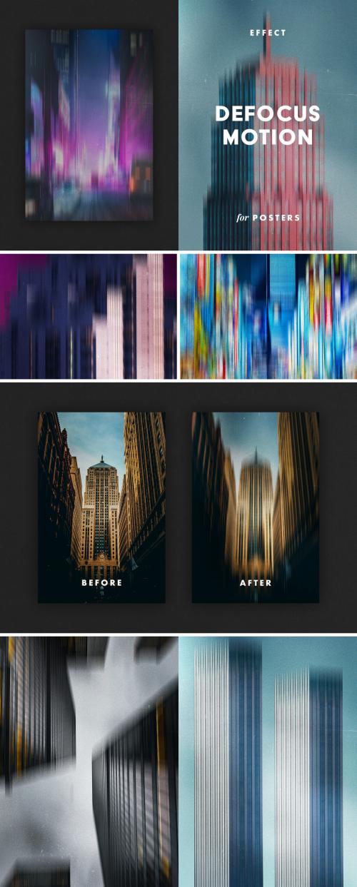 Defocus Motion Blur Poster Photo Effect Mockup