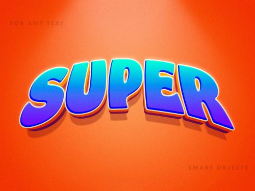 3D Cartoon Text Effect Mockup