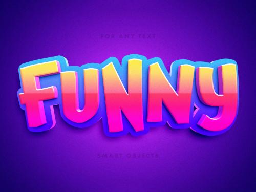 Playful 3D Cartoon Text Effect Mockup