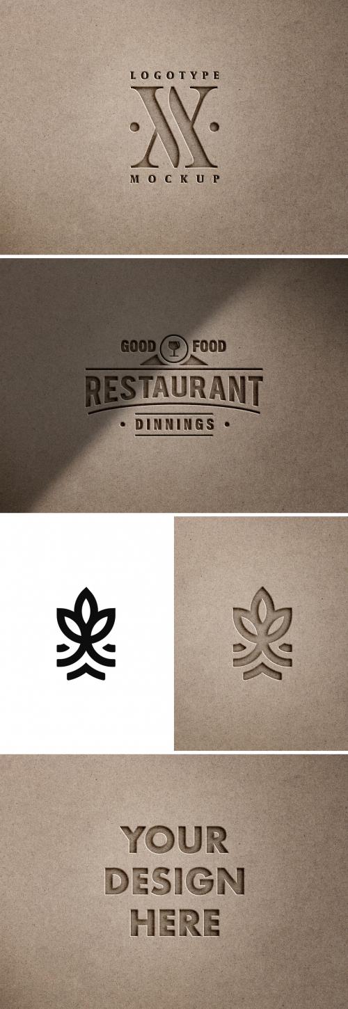 Reslistic Paper Pressed Logo Mockup