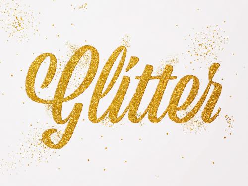 Golden Glitter Text Effect Mockup