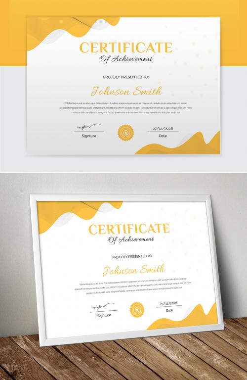 Yellow Accent Certificate Layout