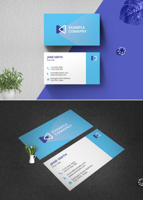 Clean Business Card with Cyan Accent