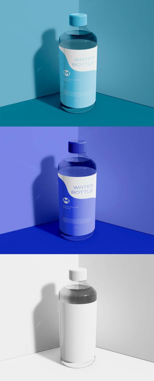 Clear Water Bottle Mockup