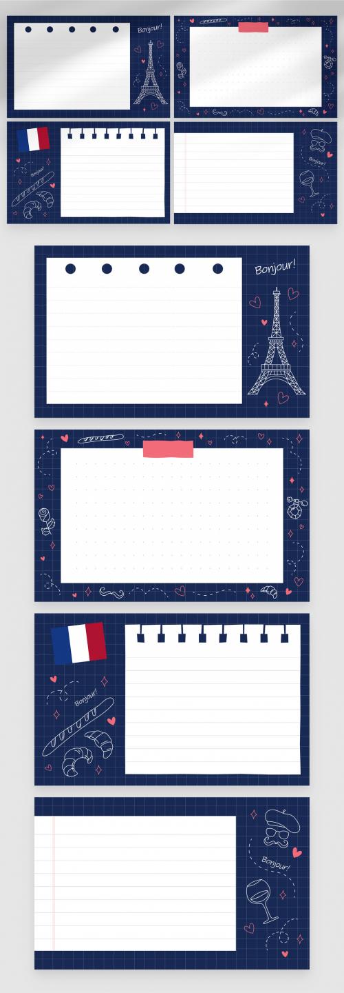 France French Themed Backgrounds for French Language Education