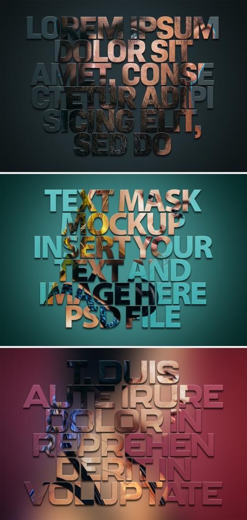 Text Masking Portrait Photo Effect Mockup