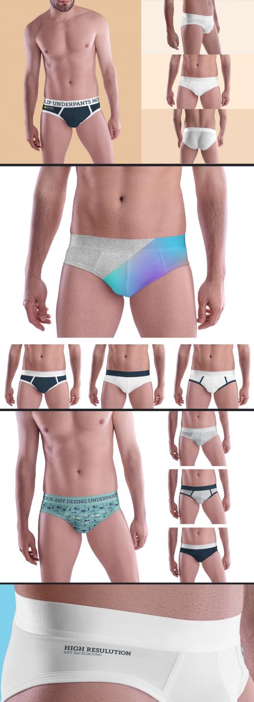 4 Mockups Men's Underpants Model