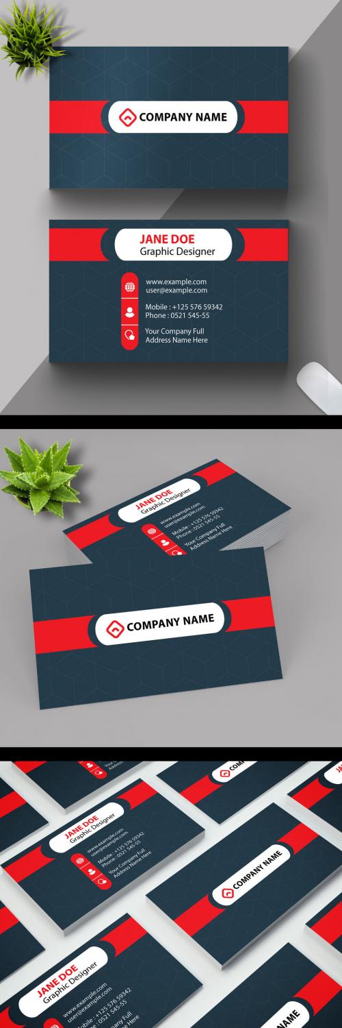 Red Corporate Business Card Layout