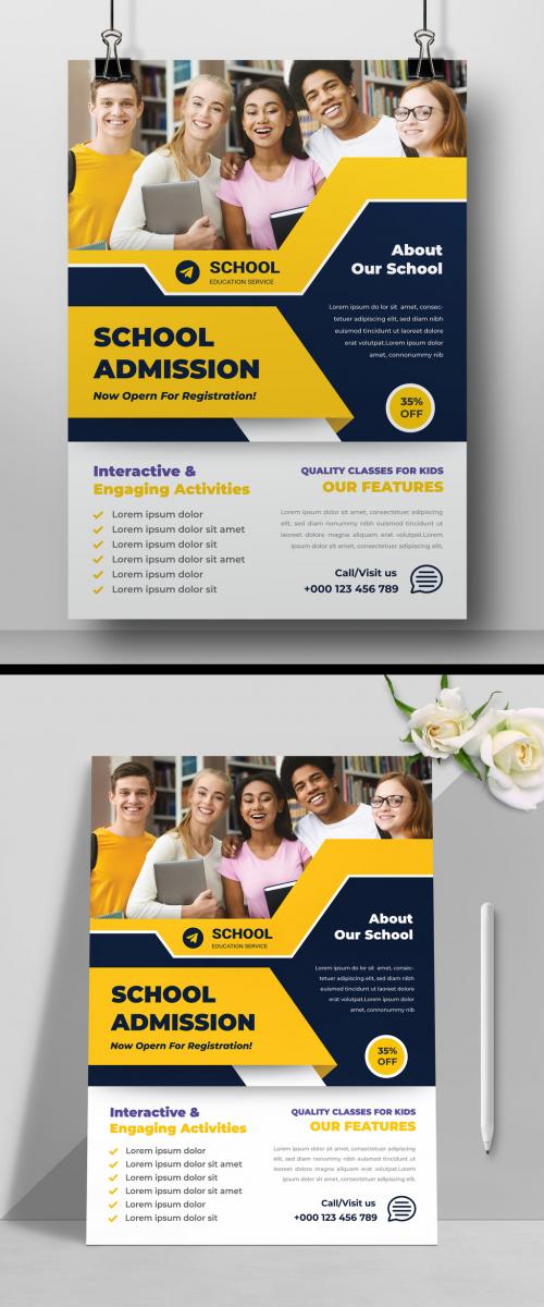 School Admission Flyer Design Layout