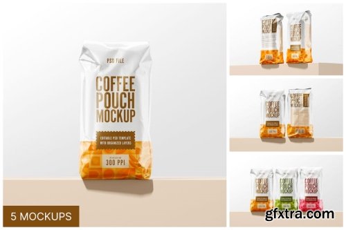 Coffee Bag Packaging Mockup Collections 15xPSD