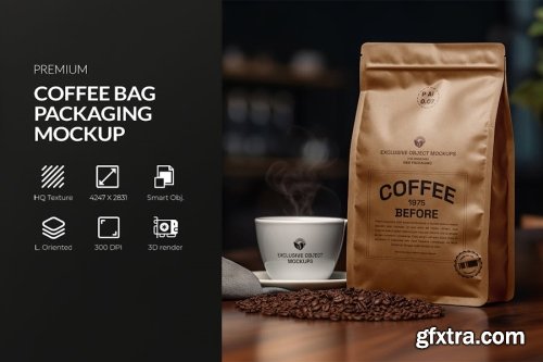 Coffee Bag Packaging Mockup Collections 15xPSD