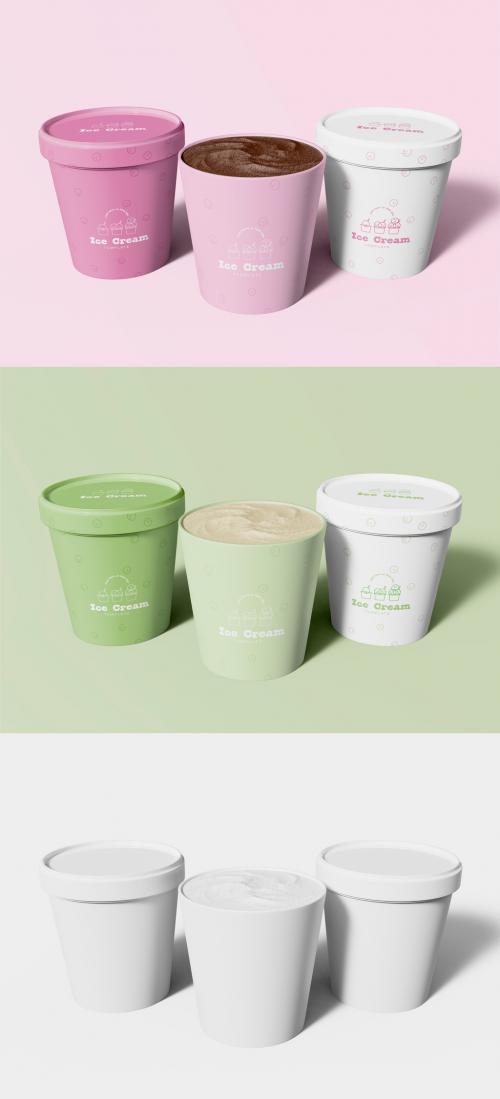 3D Three Ice Cream Tubes Mockup