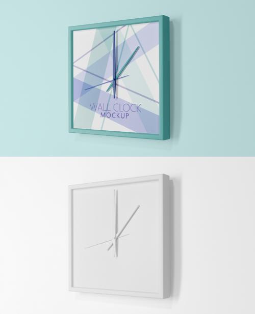 Square Wall Clock Mockup