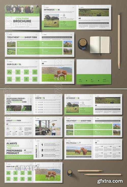 Cow Farm Brochure Template Landscape 722095498