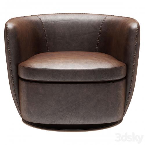 Restoration Hardware Klein Leather Swivel Chair