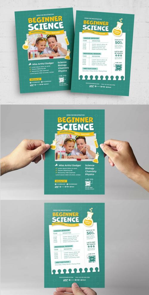 Kids Science Education School Flyer Poster