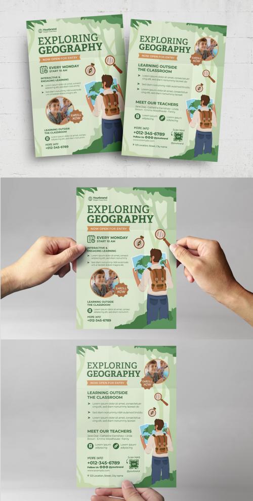 Geography Education Outdoors Adventure Summer Camp Flyer Poster