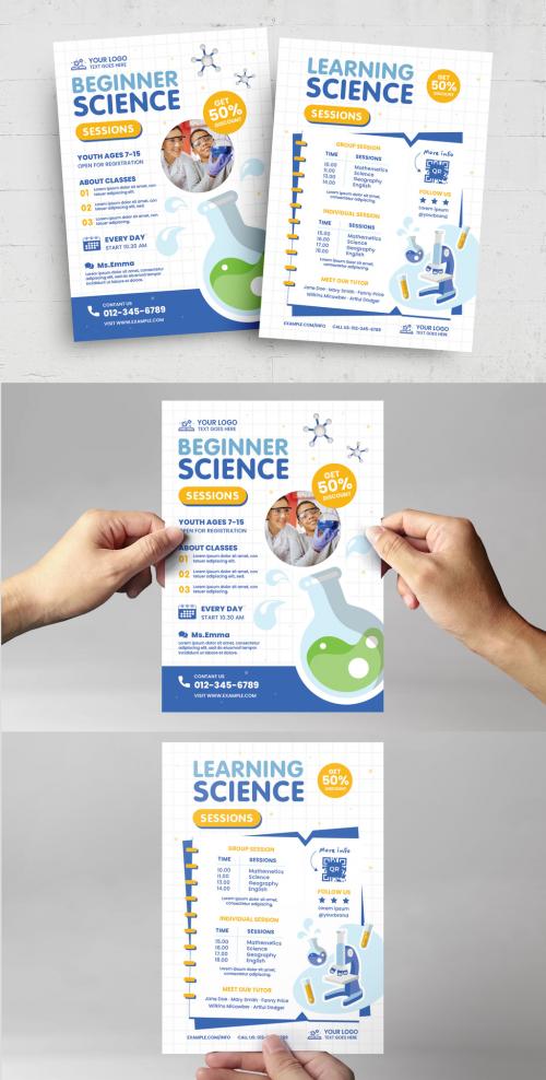 Science Class School Education Flyer Poster Layout