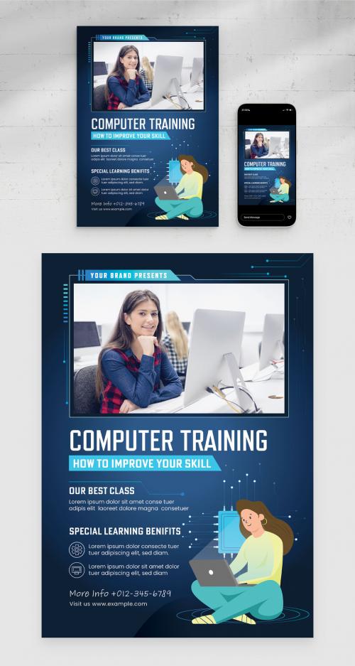 Ict Computer Training It Education Flyer Poster