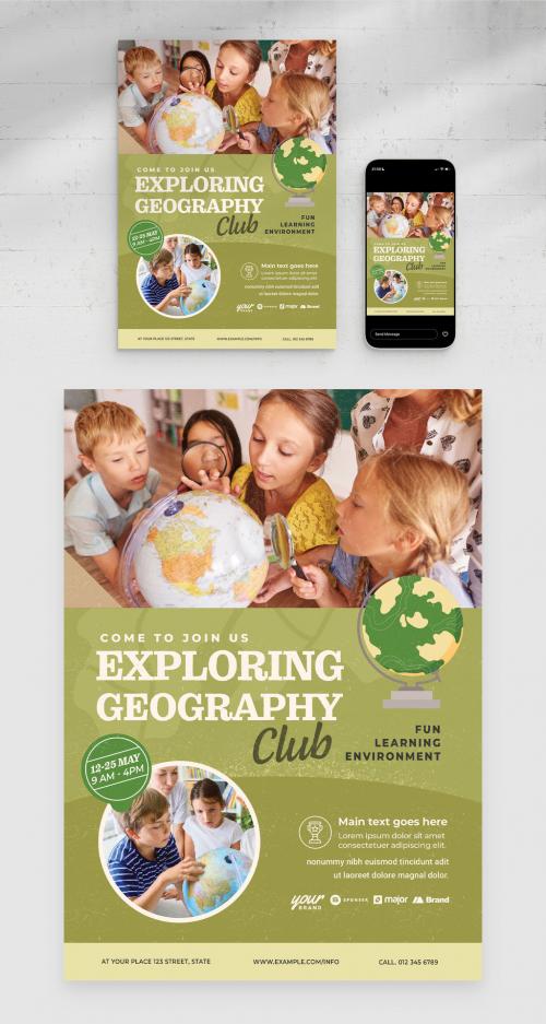 Geography School Education Flyer Poster