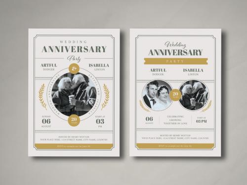 Classy Vintage Wedding Anniversary Invitation