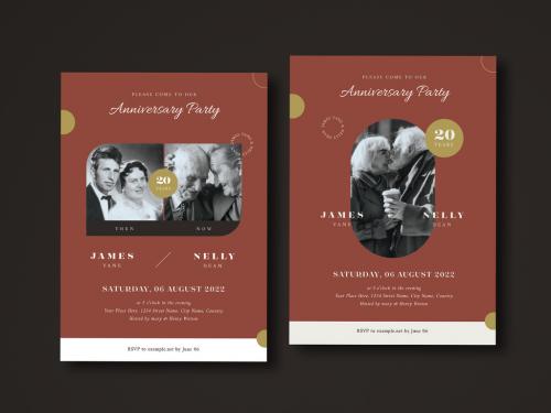 Red Wedding Anniversary Invitation