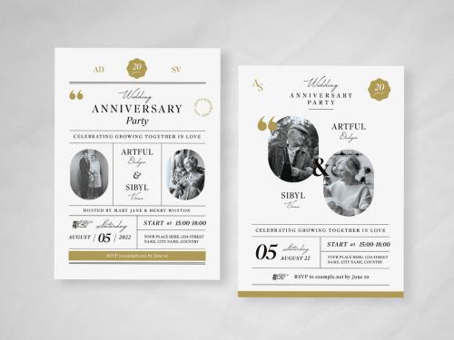 Minimalist and Elegant Wedding Anniversary Invitation