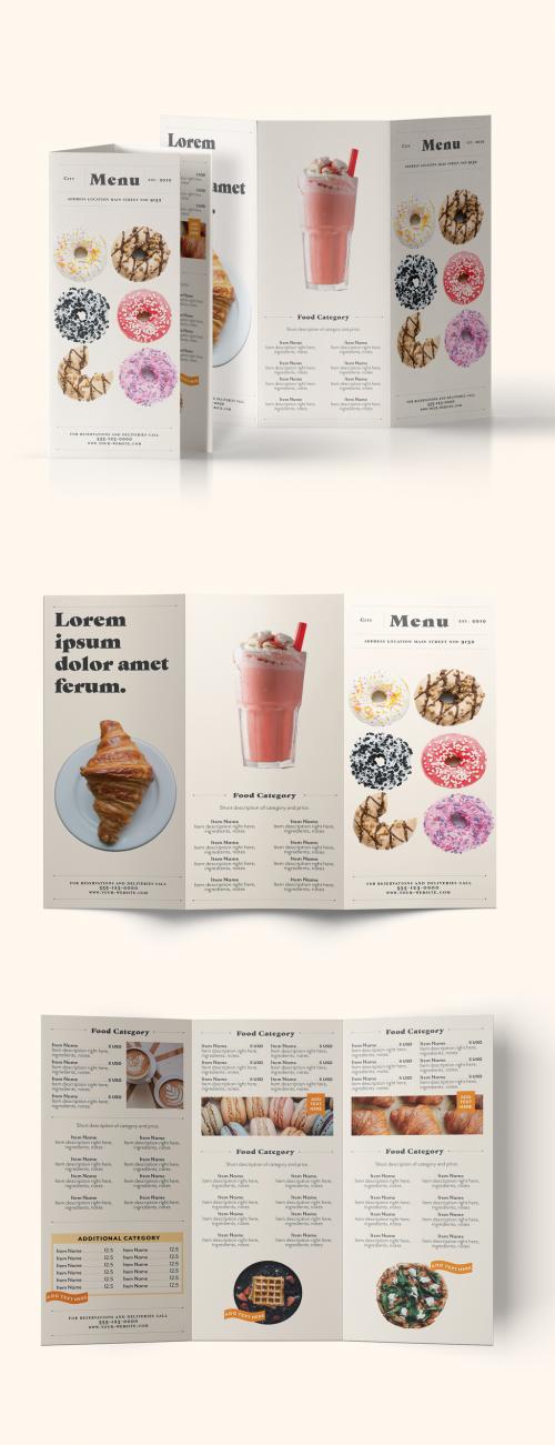 Trifold Café & Bakery Menu Layout