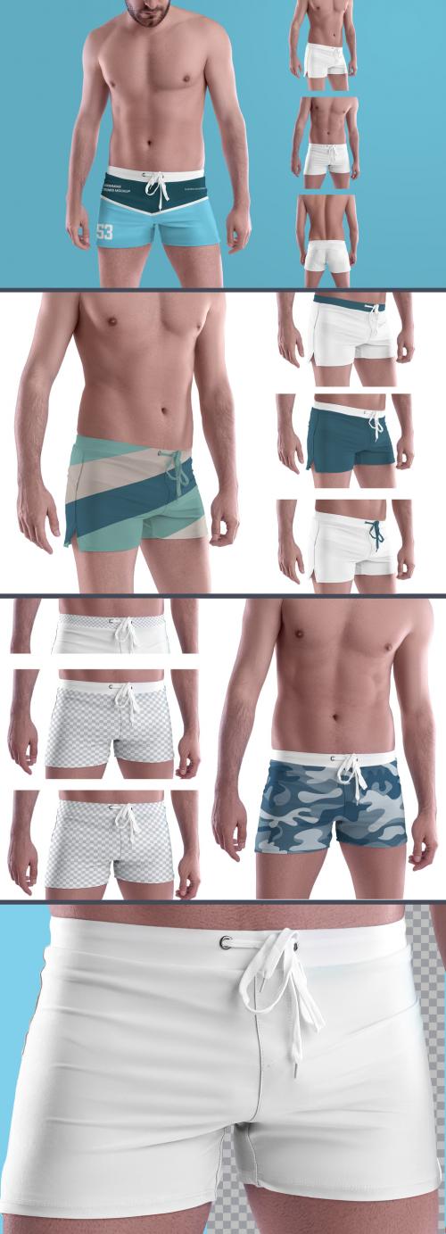 4 Mockups Swimming Trunks Shorts