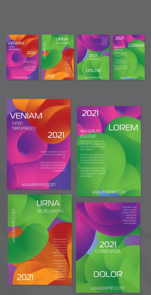 Flyer Layout with Futuristic Wavy Gradient Cloud Shape