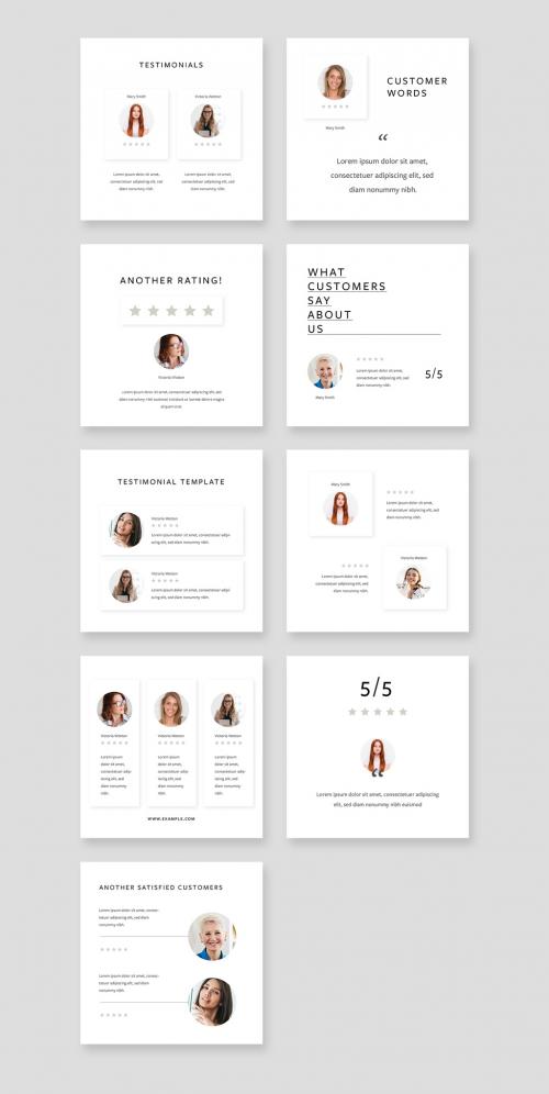 Set of Client Testimonial Templates for Social Media