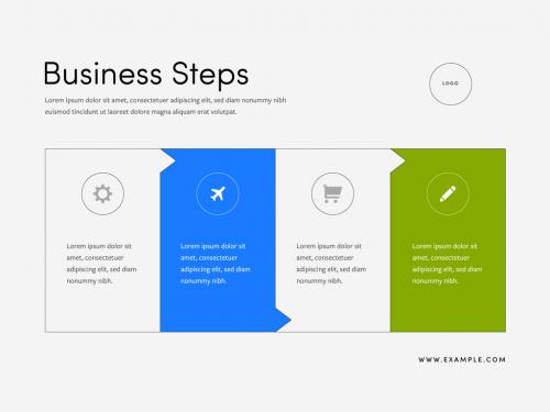 Business Steps Infographic with Four Options