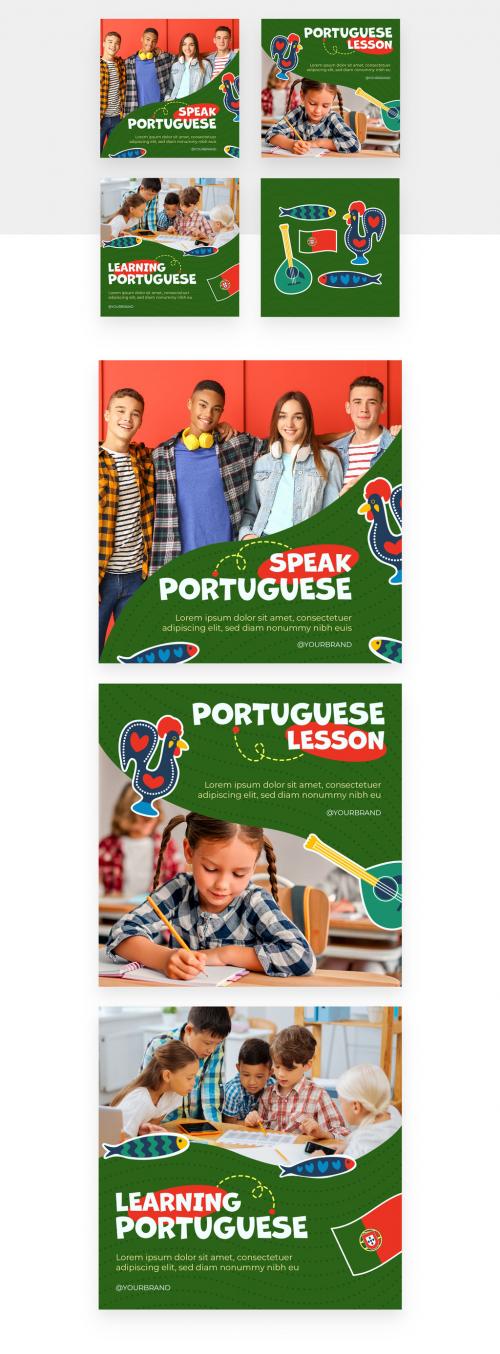 Portuguese Theme Social Media Banners and Illustrations