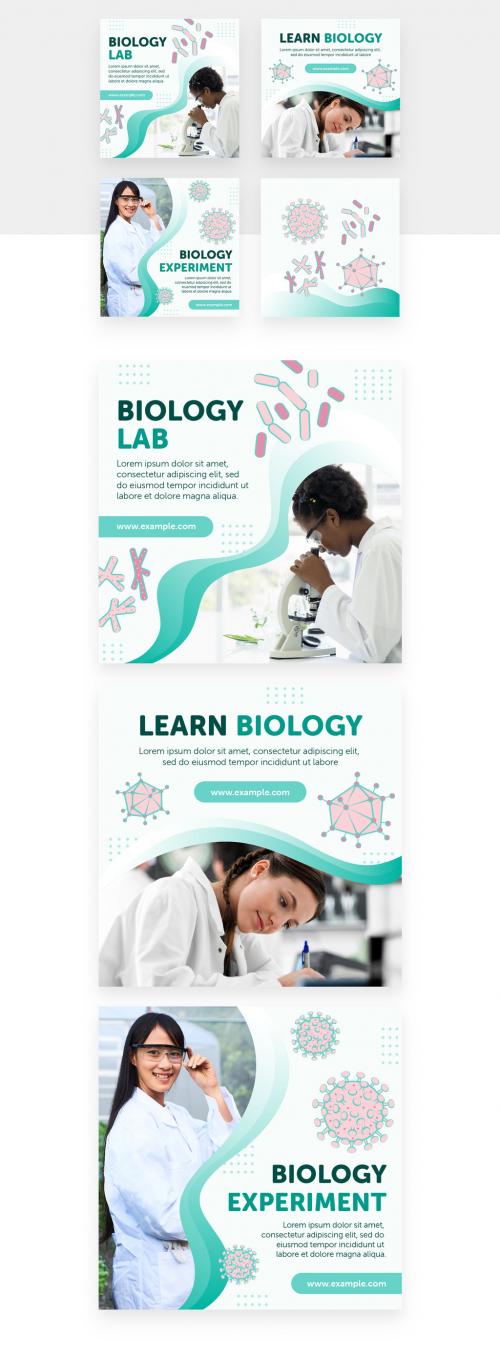 Science Biology Social Media Banners and Illustrations