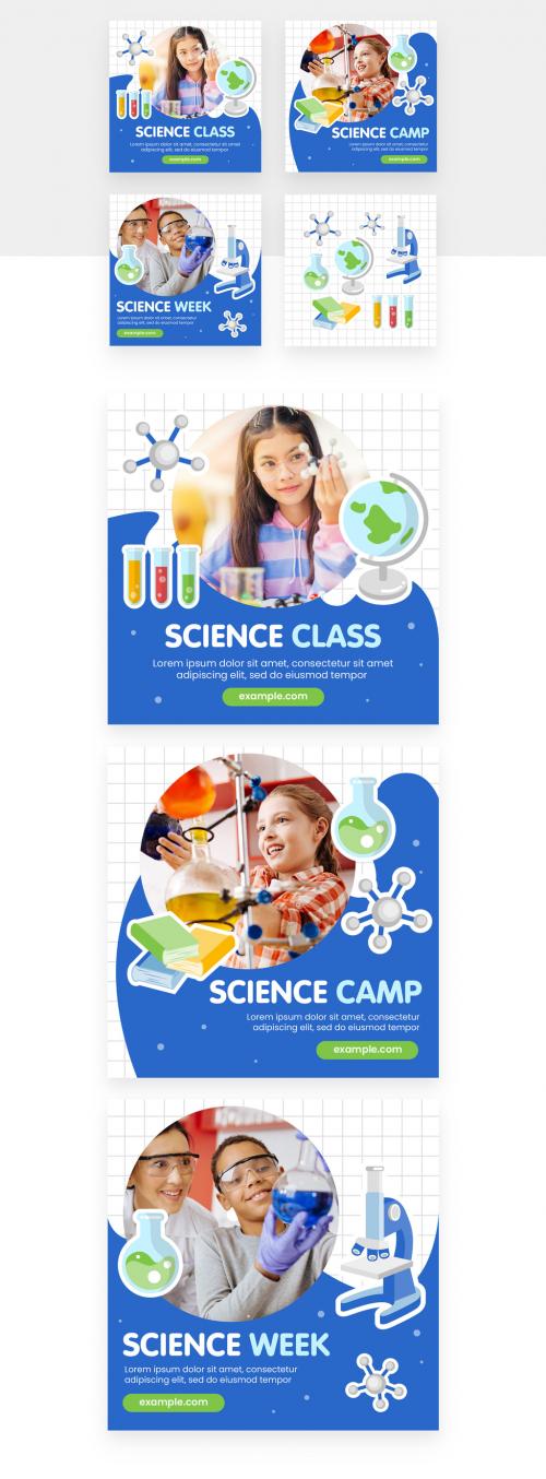 Science Education School Social Media Banners and Illustrations