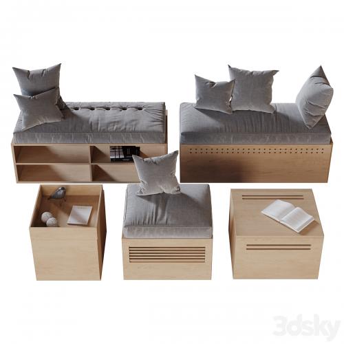 Modules and Window Seat Pillows set