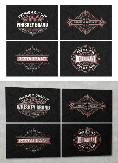 Set of 4 Vintage Labels for Packing