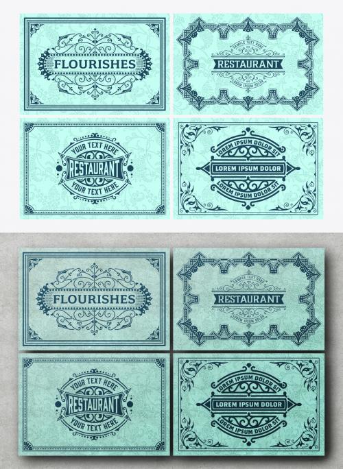 Set of 4 Vintage Labels for Packing