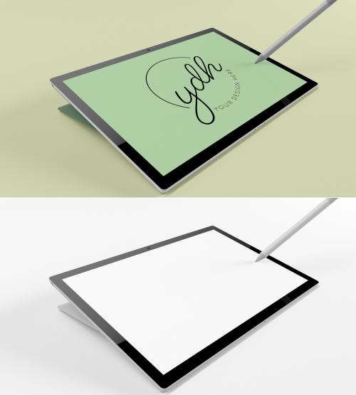 Tablet with Electronic Pen Mockup