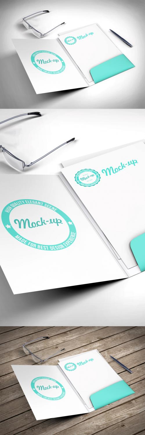 File Folder and Document Folder Mock-Up Scene