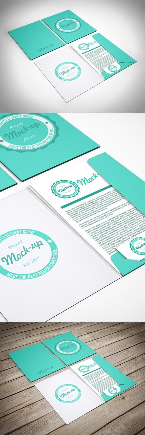 File Folder and Document Folder Mock-Up Scene