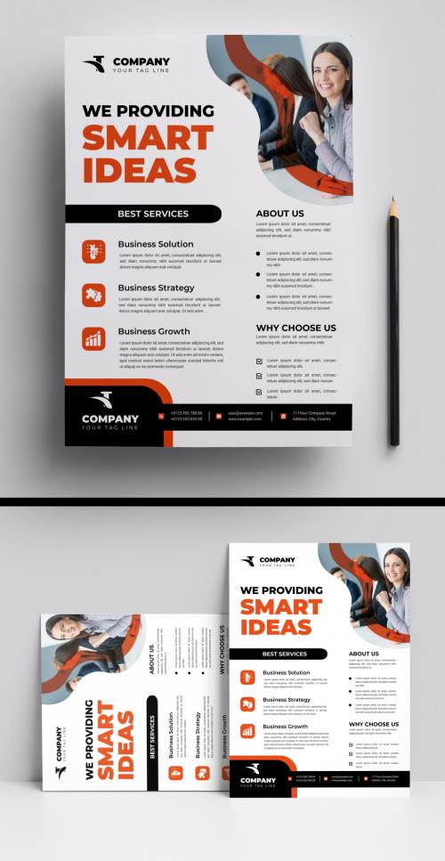 Corporate Flyer Layout with Graphic Elements