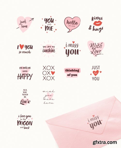 Valentine\'s Day Label Layout Set