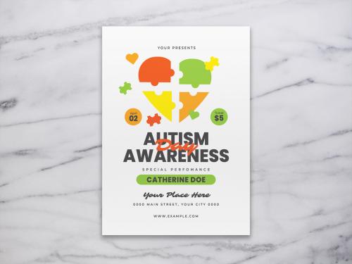 White World Autism Awareness Day Flyer