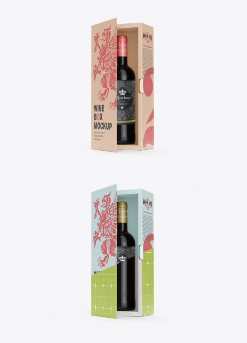 Paper Box for Bottles Mockup