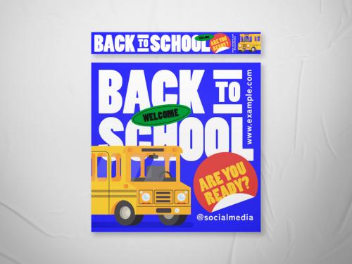 Vivid Blue Back to School Banner Layout