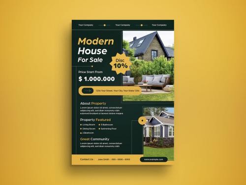 Emerlad Modern Real Estate Flyer Layout